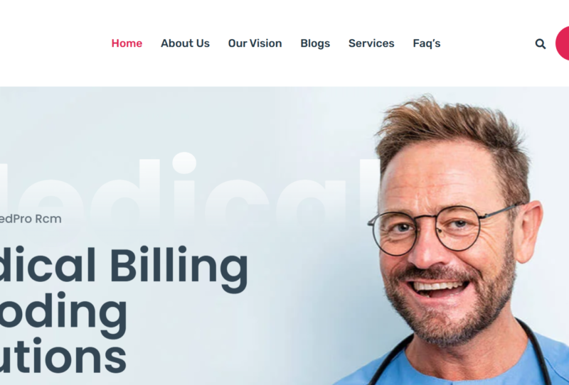 "MedPro RCM – Expert Medical Billing & Coding Services" "MedPro RCM medical billing and coding solutions for healthcare providers – professional WordPress website homepage"
