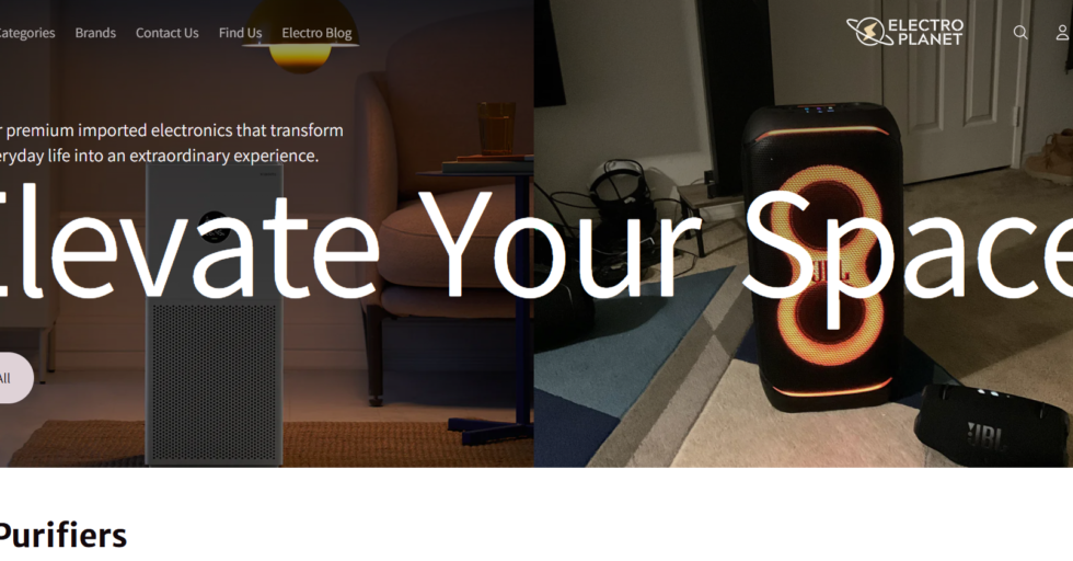 Electro Planet e-commerce website homepage showcasing product layout and modern design