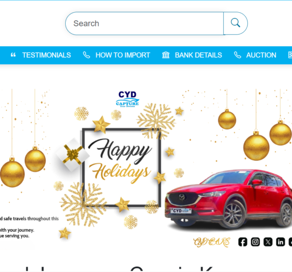 Cyd Cars website homepage showcasing modern automotive layout and vehicle showcase