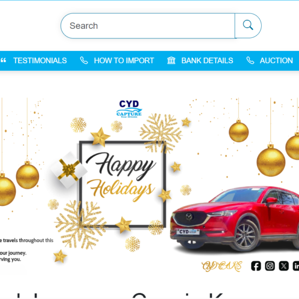 Cyd Cars website homepage showcasing modern automotive layout and vehicle showcase