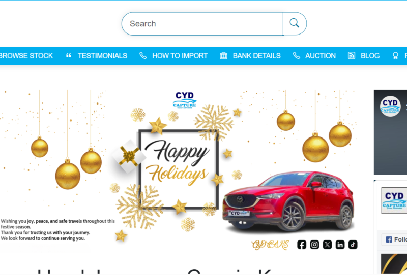 Cyd Cars Website Design Cyd Cars website homepage showcasing modern automotive layout and vehicle showcase