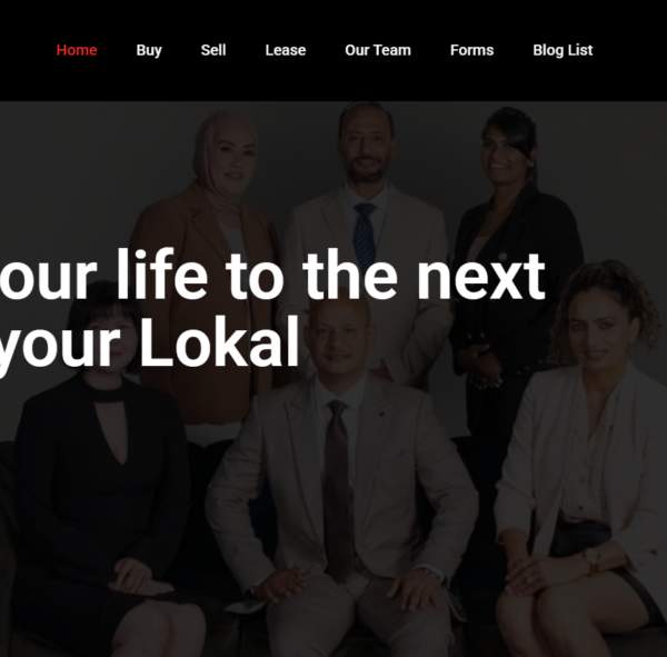 Lokal Agent website homepage showcasing modern real estate layout and property listings