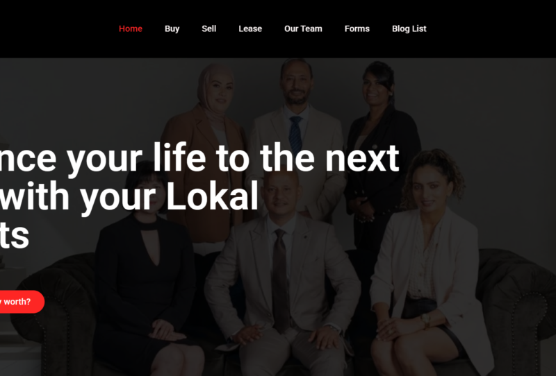 Lokal Agent Website Design Lokal Agent website homepage showcasing modern real estate layout and property listings