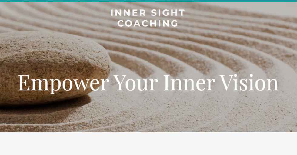 Inner Sight Coach website homepage showcasing professional coaching layout and clear brand presentation